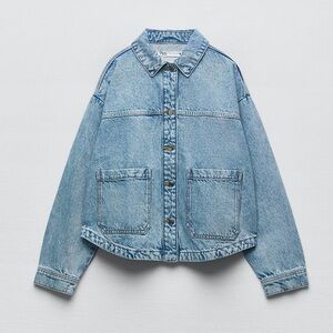 Zara Patch Pocket Denim Jacket